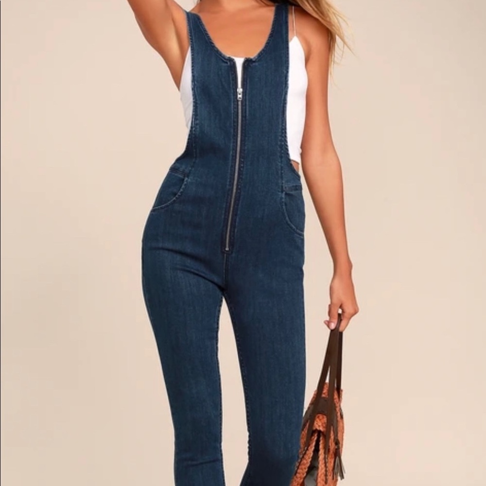 Free People Jax Denim Jumpsuit